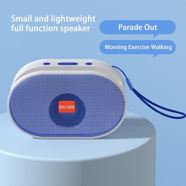 Trådløs Bluetooth-høyttaler Syvfarget stemningslys Subwoofer Skrivebords Bluetooth-høyttaler (blå)