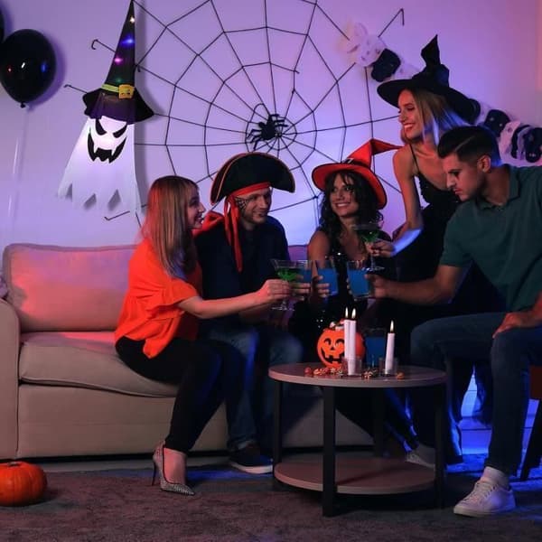 Utendørs Halloween Hagedekorasjon: Varmhvit Lysende Trollmannhatt + Fargeskiftende Trollmannhatt - LYSENDE DEKORASJON