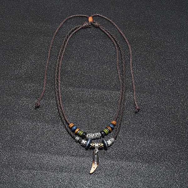 Dww- Halsband i rostfritt stål och läder för män