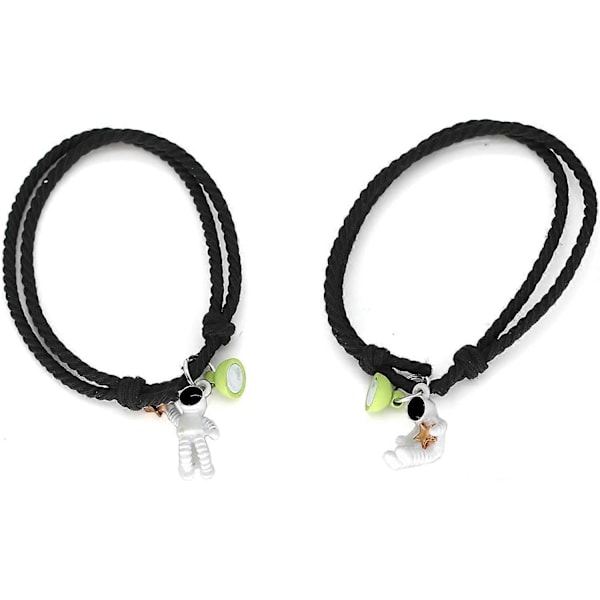 Vita Magnetiska Armband för Par - Smycken Gåvosätt för Par Bästa Vänner Flickvän Pojkvän Kvinnor Män - Ömsesidig Attraherande Relation