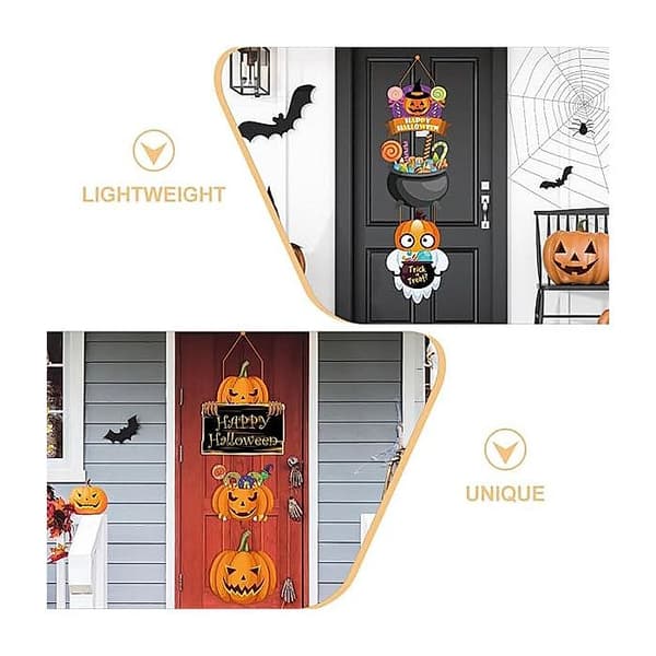 Set med 9 Halloween-hängskyltar för väggdekoration