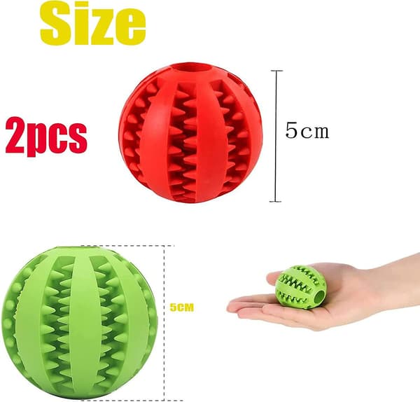 2 stk hundemolarball, hundegummikule, uforgjengelig hundeball, solid gummikule