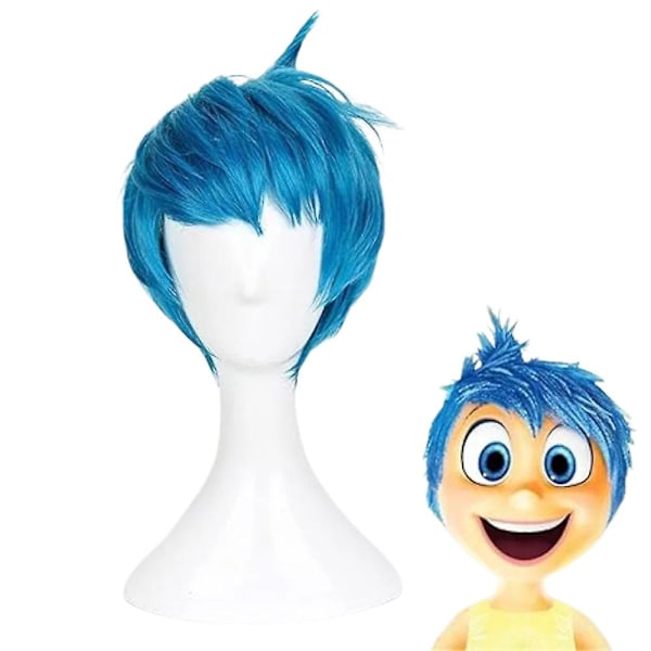 Inside Out Joy Cosplay Paryk Hår Kostume Fancy Dress Parykker til Halloween Karneval Fest