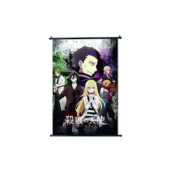 Angels of Death-Anime Stof Scroll Plakat Vægdekoration Hjemmeindretning Perfekt til soveværelset 30x45 cm (12x18 tommer)