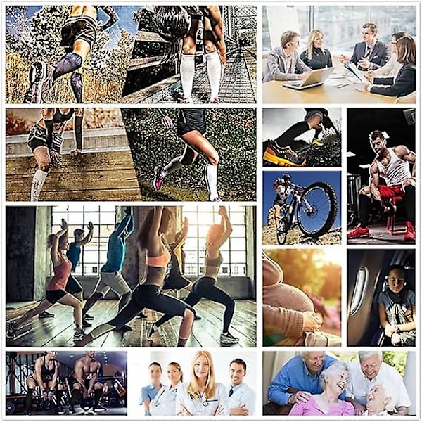 Kompresjonsstrømper (3 par) Kne-High kompresjonsstrømper for kvinner og menn Strømper for løping, sykling, atletisk-Small-Medium/Grå/Grå/Grå