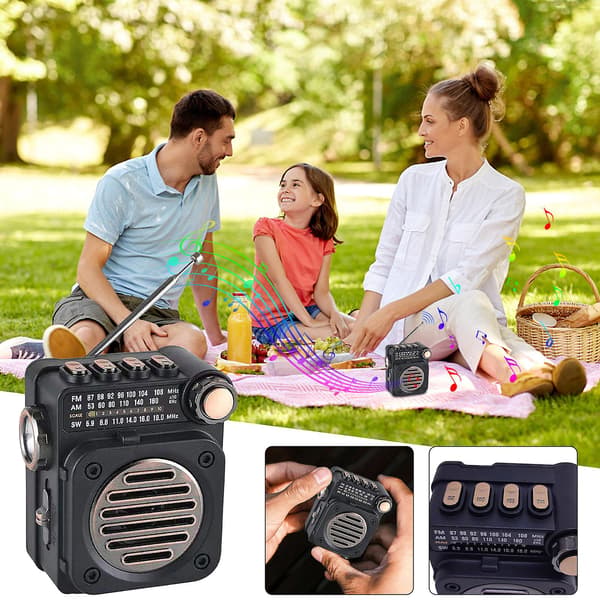 Klaring Radio Mini Multi-Band Fm/Am/Sw Multifunksjonell Bluetooth Plug-In Liten Høyttaler