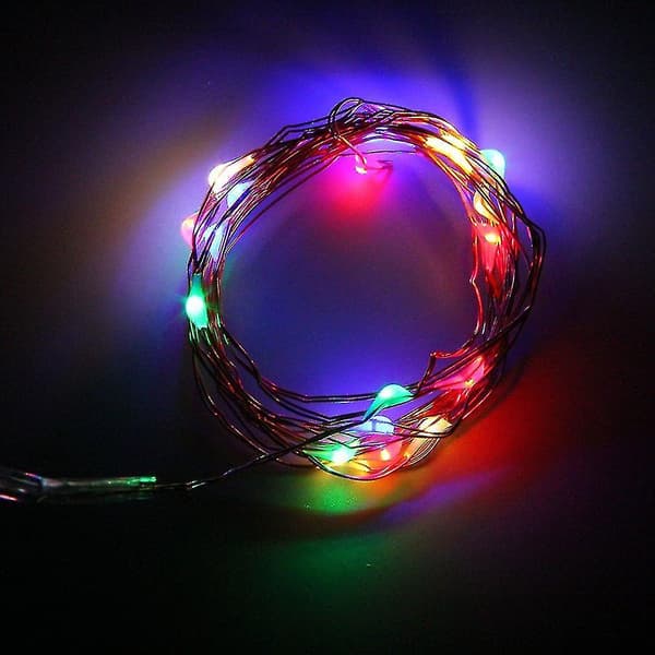 2m 20 LED-knappbatteridrevne LED-kobbertråd-lyslenker til fest