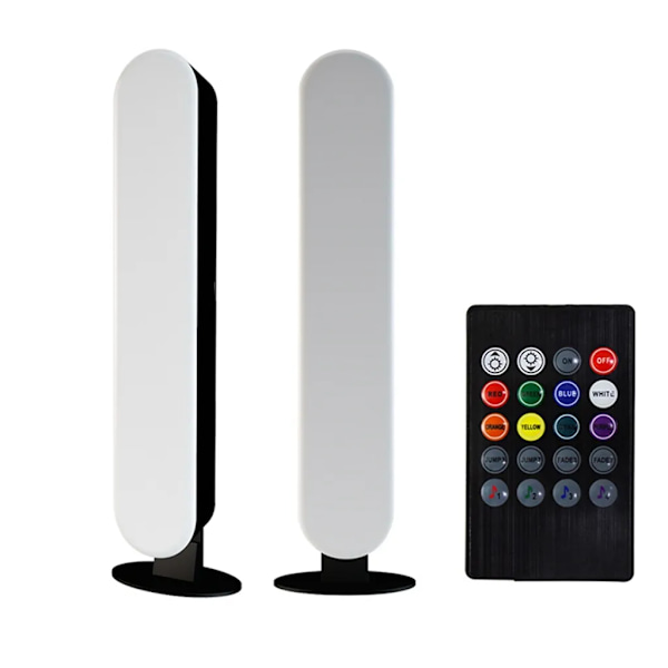 2 st röststyrda LED-ljusremsor RGB TV-bakgrundsbelysning Musiksynkroniseringsljusremsa Spellampor med fjärrkontroll