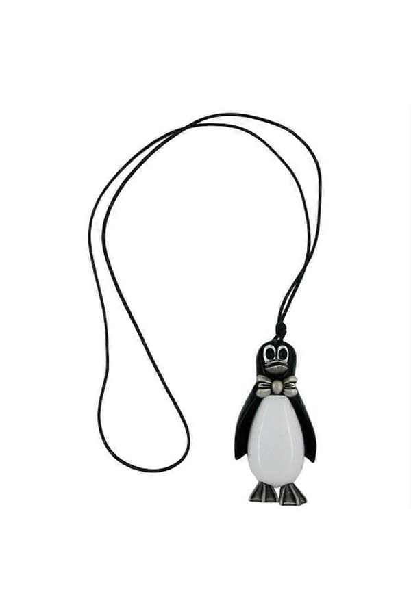 Halsband Pingvin Antiksilver 90cm - Gl00239