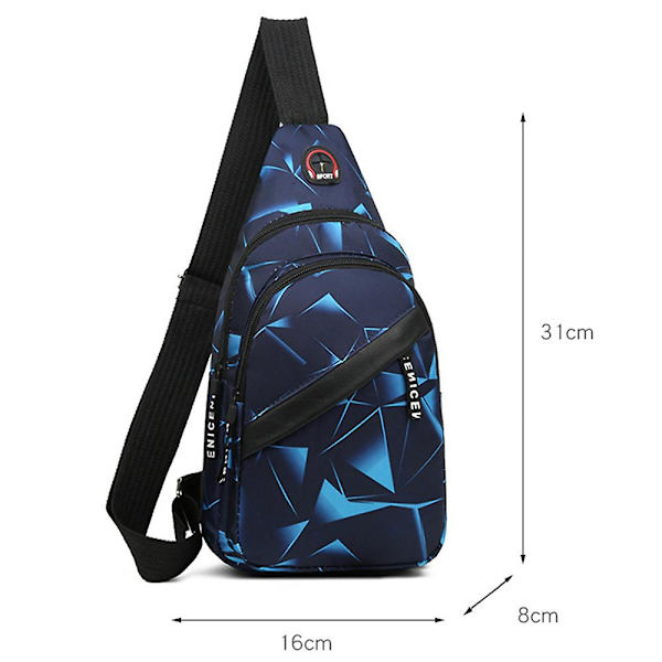 Herr Bärbar Casual En Axelsport Sling Väska Multi Zip Ficka (Röd)