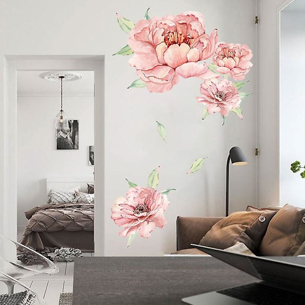 En uppsättning vackra blommor väggdekal, väggdekoration för vardagsrum sovrum kontor