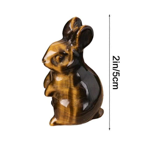 Krystallpåskehare-figur 5 cm håndskåret kaninstatue C