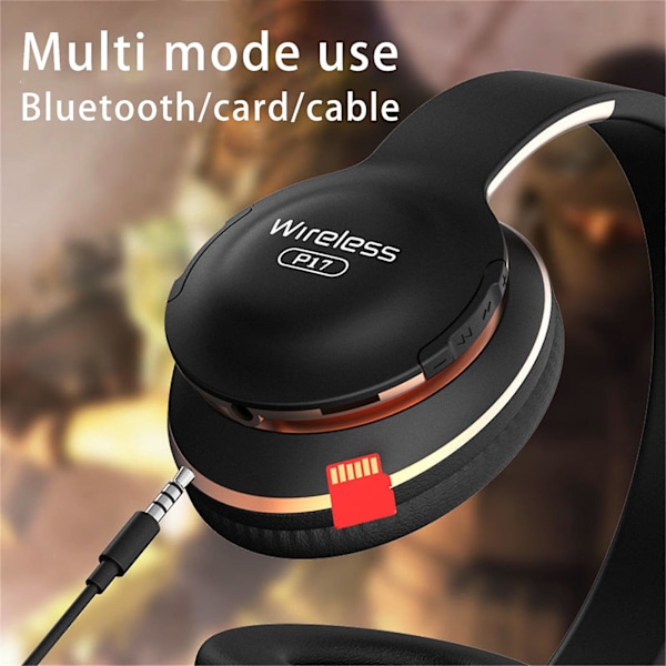 Huvudmonterade hopfällbara TWS-hörlurar med metallstödarm trådlöst Bluetooth 5.0 headset FM/TF-kortAux-in-funktion inbyggd mikrofon