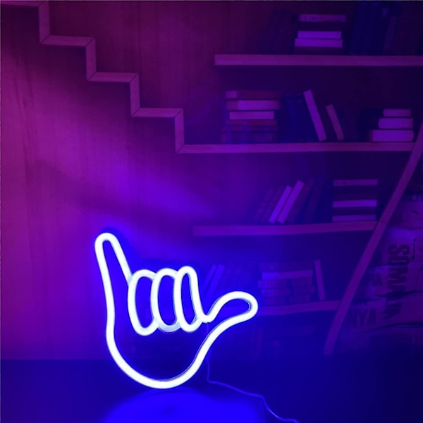 Led Hand Shape Finger Neon Sign Lights Hängande Dekorativa Neon Lights Usb