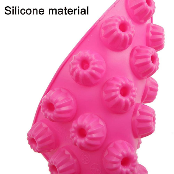 Mini Silikon 20-hulls Blomsterformet Silikonkakeform Sjokoladekjeks
