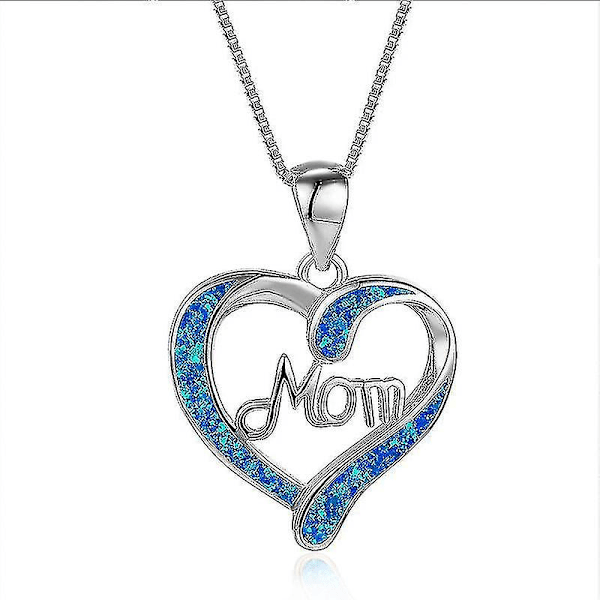 Älskar Mamma Halsband Smycken Mode Kreativ Diamant Hjärtformad Smart Födelsedagspresent Mors Dag Gåvor Till Kvinnor Halsband Colliers（silver）