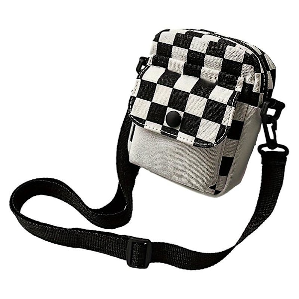 Ternet lille taske til kvinder, crossbody taske, personlig alsidig studenterlærred skuldertaske, lille firkantet taske (sort)
