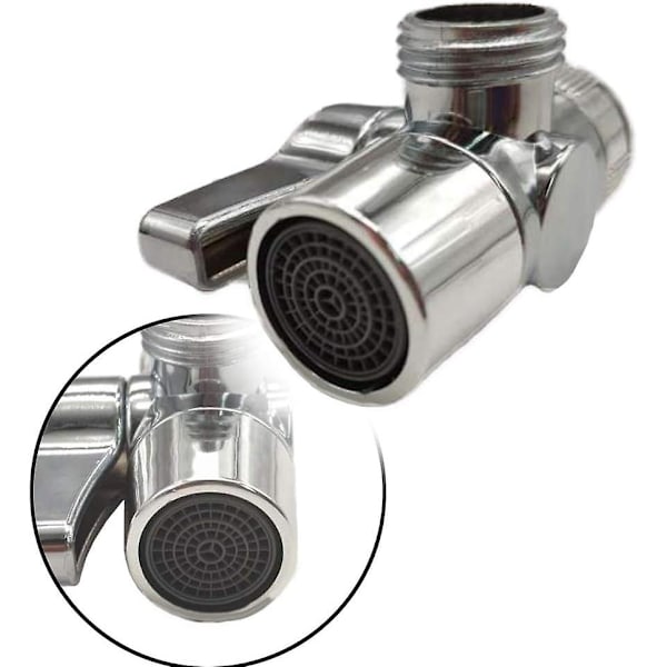 3-veis avstengningsventil, avlederventil G1/2 dusj servantkran avstengningsventil krombelagt messingadapter for Macaron dusjslange adapter