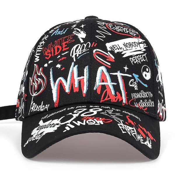 Graffiti Hiphop Cap Hipster Baseball Cap Cool Style Baseball Cap Multi-color Optional（Hvit）