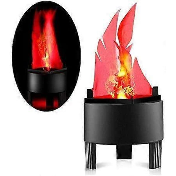 3D Falsk Eldlampa, Artificiell LED-Sidenflamma Sceneffektlampa Realistisk 3D Lägereldlampa Rekvisita Flamlampa för Halloween, Jul, Festival, Nyår