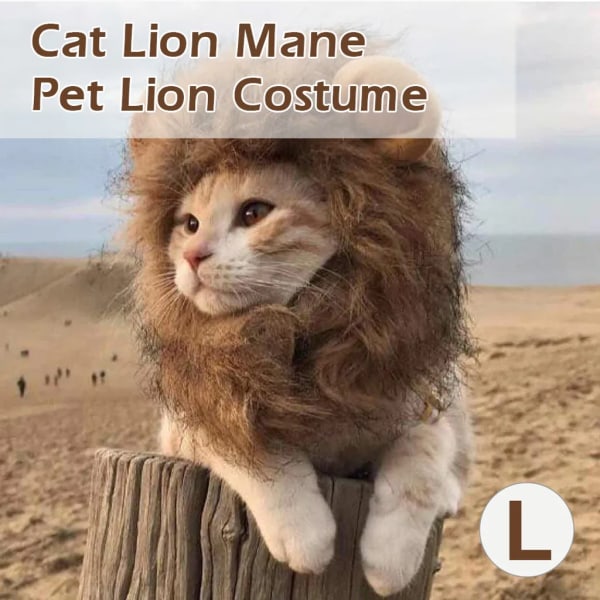 Katt Lejon Mane Husdjur Lejon Kostym Pet Lejon Hår Peruk Hund Katt Husdjur Halloween Julfest Present