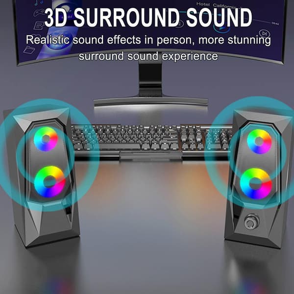 Computerhøjttalere Lysende LED Desktop Computer Audio Mini Laptop Parret Højttaler Multimedie Audio Udsalg