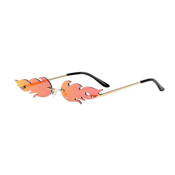 Orange rimless flame solglasögon för kvinnor