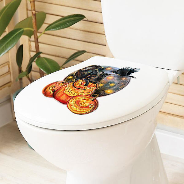 Dww-2 kpl Korppi Kurpitsa WC-tarra, Hauska seinätarra WC:lle, Kylpyhuoneeseen, Keittiöön, PVC
