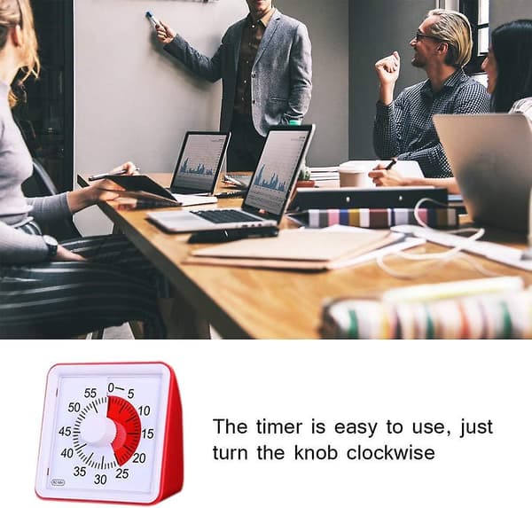 Visuell analog timer, tyst nedräkningstimer, tidsstyrningsverktyg för barn och vuxna