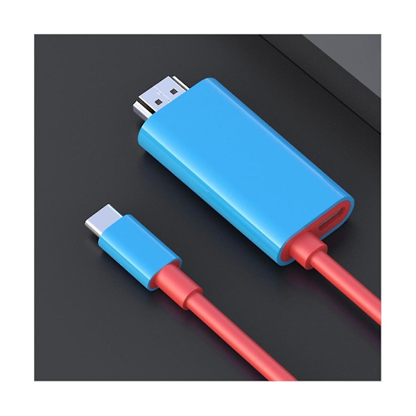 För Switch Adapter Kabel Typ C till -Kompatibel Kabel Väggladdare Switch USB C Hub för（röd blå）