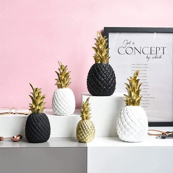 Rumsdekoration, Ananas Prydnad för Bord Restaurang Bröllopsfest, Vit Medium