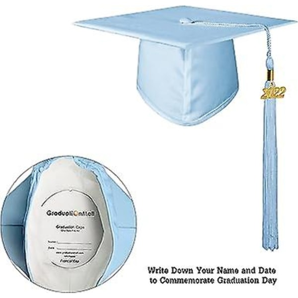 Vuxen blå cap med hänge 2023, unisex gymnasium universitetsexamen cap 12 färger