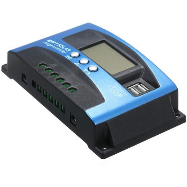 60A MPPT Solar Charge Controller Dual USB LCD Display Automatisk Solcell Charge Controller