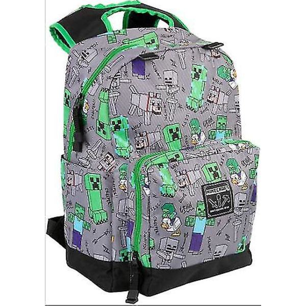Minecraft Around Schoolbag Backpack 17 tuumaa S（Zombie Skeleton Wolf）