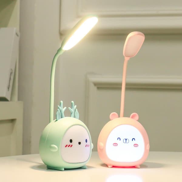 Led-skrivebordslampe til studie - genopladelig USB - sød tegneserieform