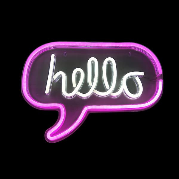 Neon LED Vegg hello USB Neon Lys dekorasjon