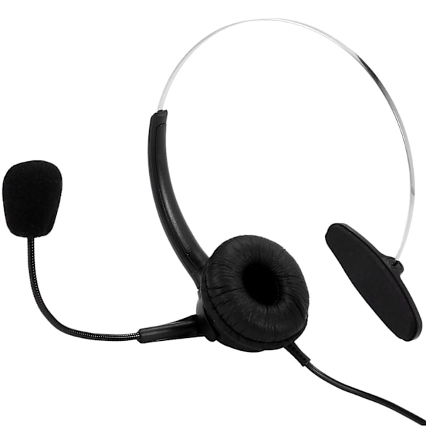 RJ9 Callcenter-hörlurar Monaurala hörlurar Brusreducerande headset Samtalshörlurar med mikrofon (svart)