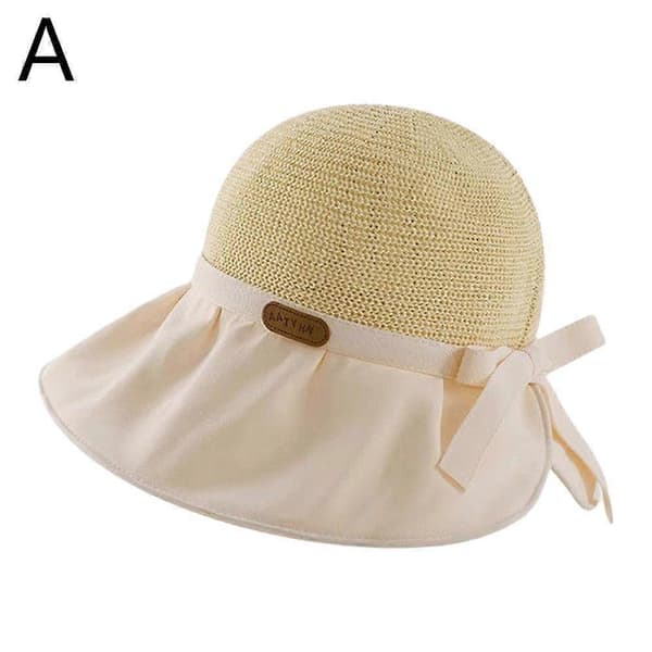 Solhat med hestehaleåbning til kvinder, bred skygge, sommer-visir, sammenfoldelig strandhat Pink