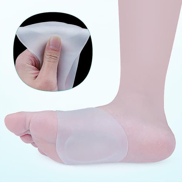 Fotbuestøtteputer - 1 par, universal størrelse, silikonmateriale, hvit, 10*10*0.6cm