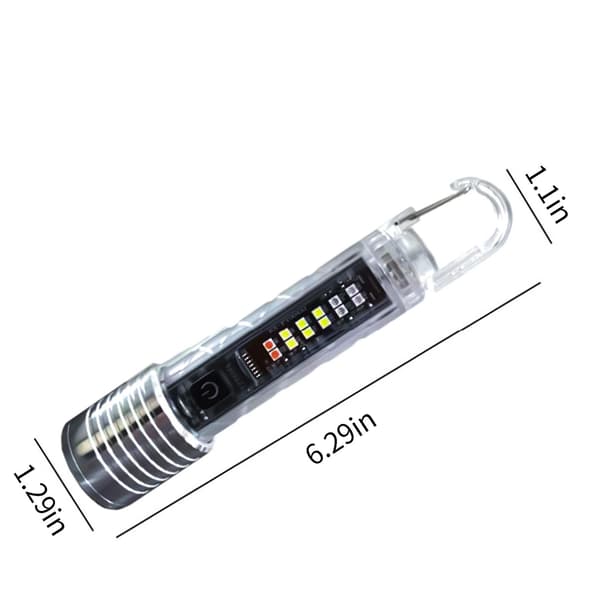 LED lommelykt med kraftig lys, USB-lading, teleskopisk zoom (E)