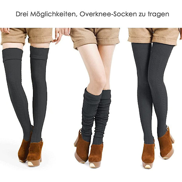 Strikkede Knæstrømper Kvinder Overknee Strømper Overknee Strømper Lårhøje Strømper Heilwiy Gave