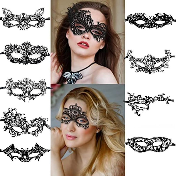 Fashion Cat Ears Headband Lace Eye Mask Costume Couples Cute Sexy Eyemask Masquerade Mask Hair Elastic Hoop