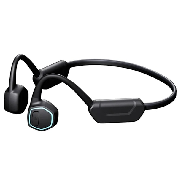 För benledning hörlurar Bluetooth trådlös IPX8 vattentät MP3 Hifi med mikrofon headset för simning（Svart）