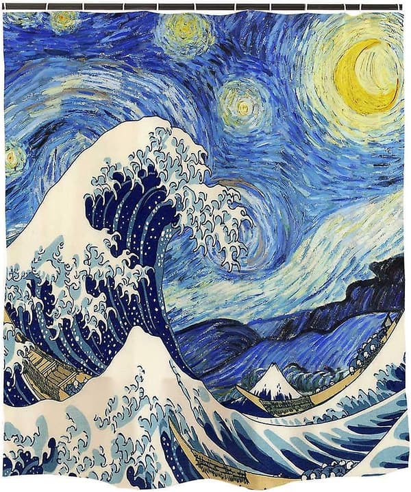 Van Gogh Stjärnhimmel Duschdraperi Badrumstillbehör