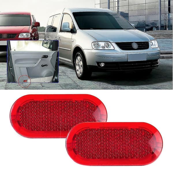 2 stk røde interiør dørpanel advarsel hette reflektor for Caddy 6q0947419