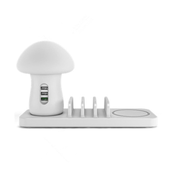 Multi Ports USB Charging Station Mushroom Lamp Charger Fast Charge Station for Multiple Devices LED Light Charger-EU