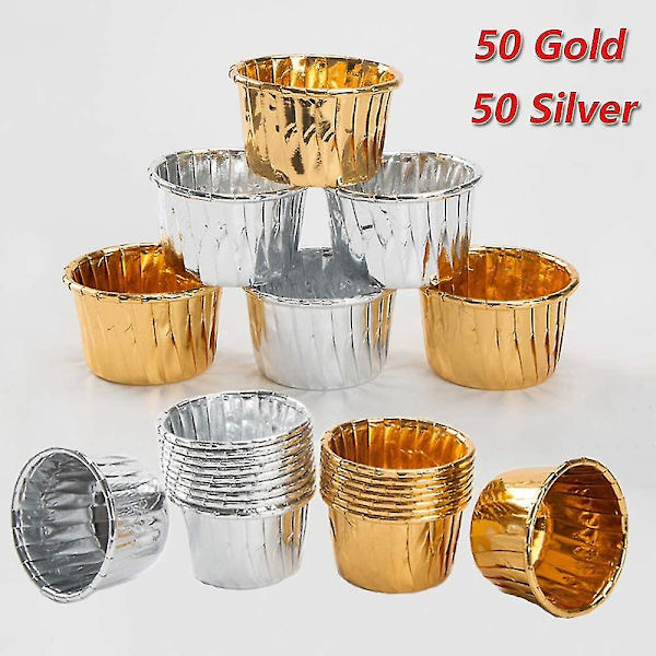 100 st metallformar Ramekins Cake S för bröllop