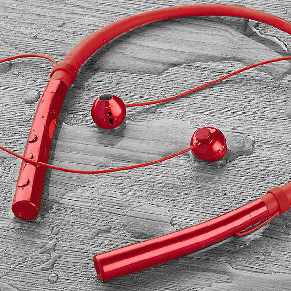 Trådlösa hörlurar nackband Bluetooth-hörlurar HiFi Stereo-röd