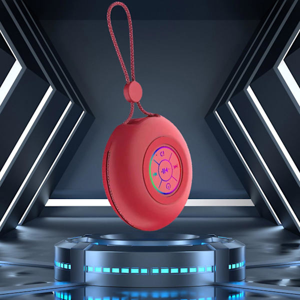 Bluetooth-högtalare i tyg med plugg, miniljud, stereo, Bluetooth, snygg extern belysning, lång batteritid, sammankoppling (fri storlek, röd)
