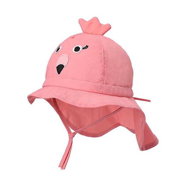 Dww-L-UPF50+Flamingo Hat for Babies and Children Adjustable | Covers Children's Head & Neck All Day